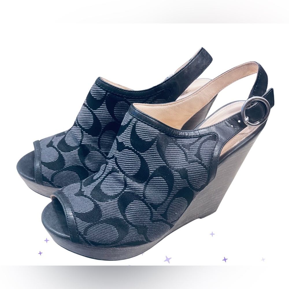 Coach Platform Wedge Sandals “Janet” Size 6.5 B - Picture 1 of 9
